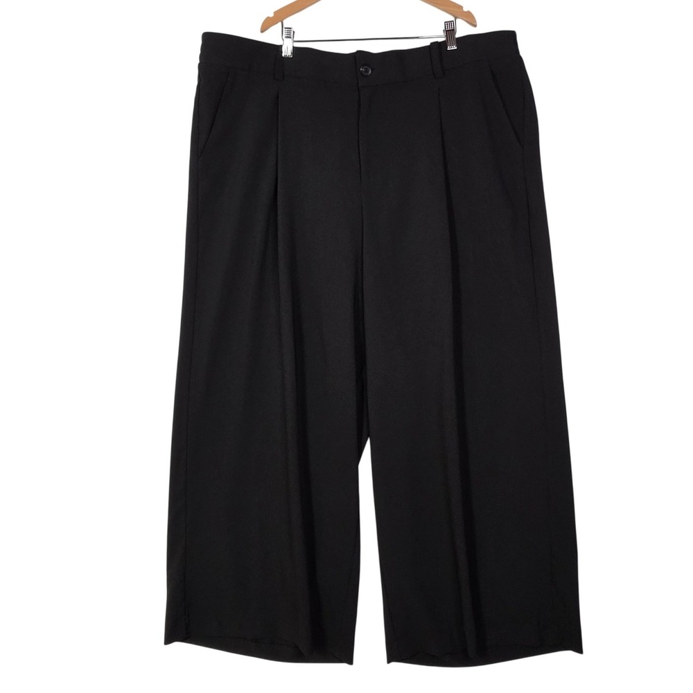 Torrid Womens 24 Short Black Wide Leg Pleated Crepe Pants New Flaw